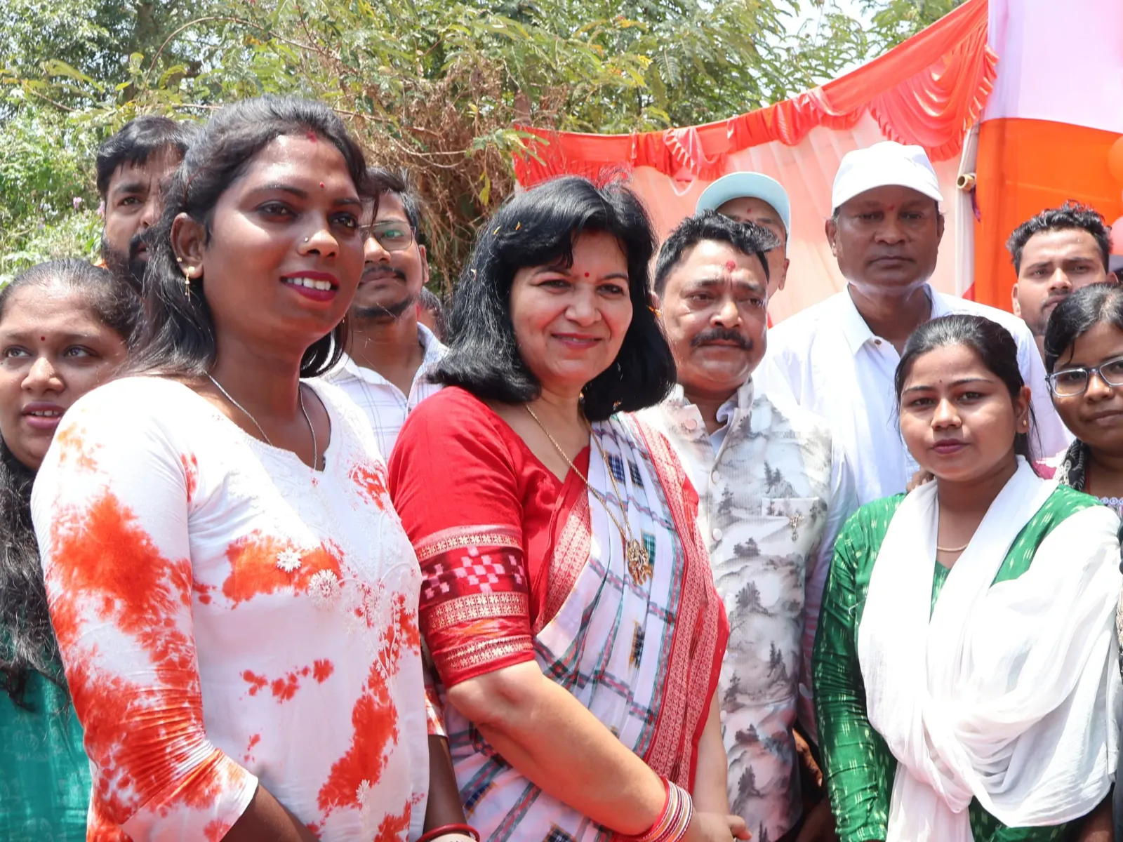 Guests and volunteers at the foundation stone ceremony
