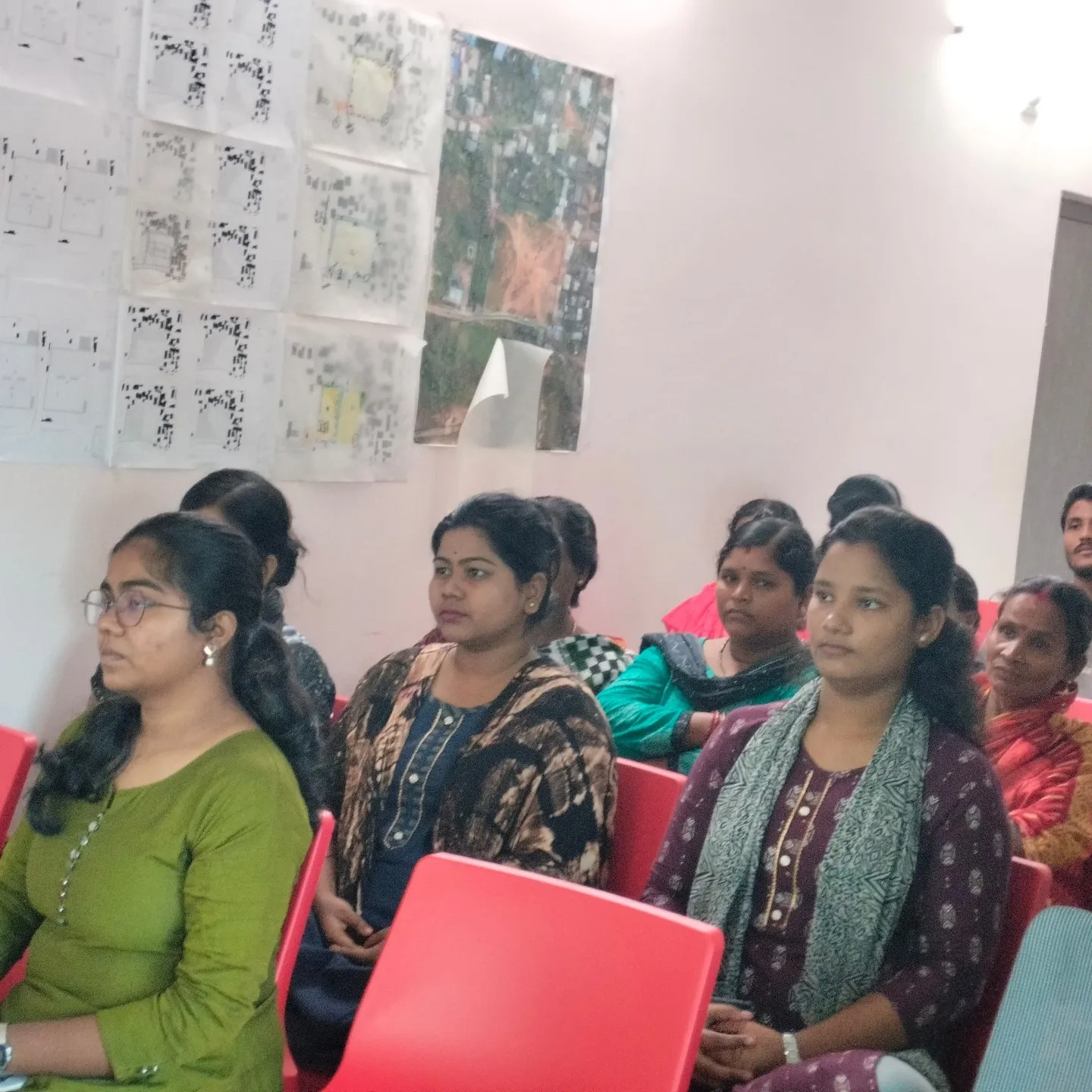 Young volunteers at a training workshop